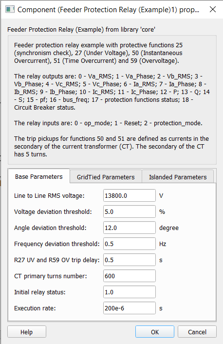 Feeder Protection Relay Example