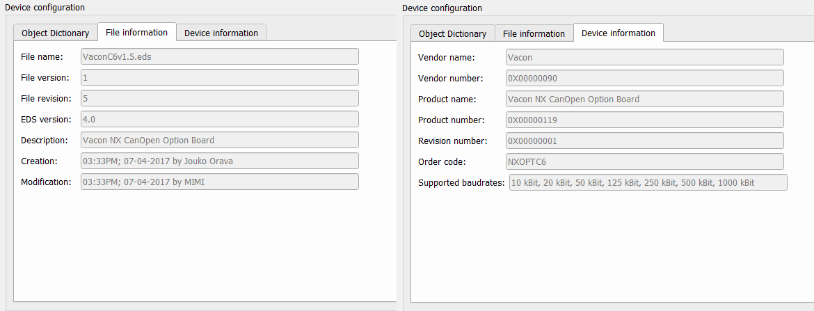 CANopen (FD) Process Data Object (PDO) Mapping Parameters 