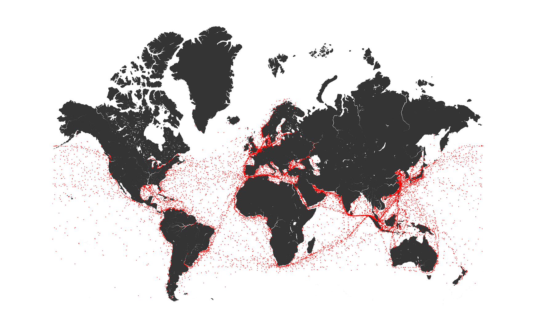 Gray world map.