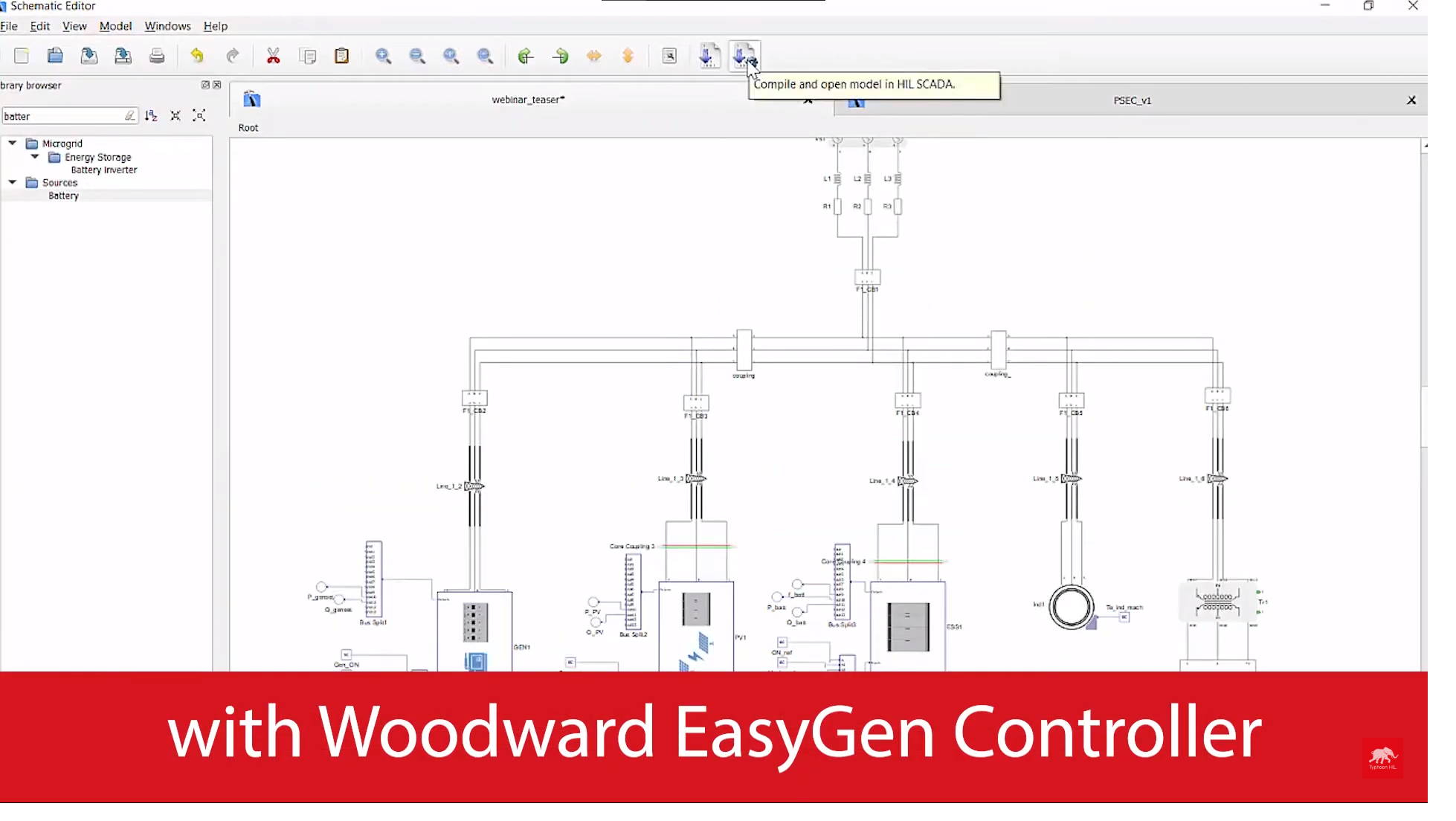 HIL model created with Woodward Easygen Controller.