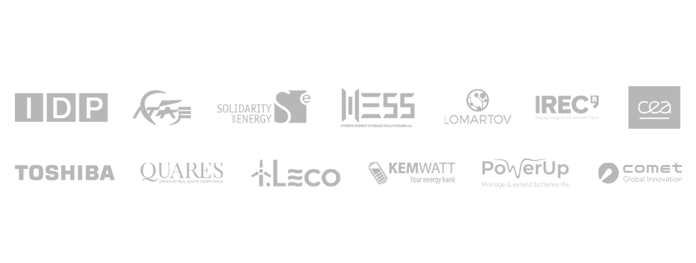 Partners of HYBRIS project: IDP, Institute for Advanced Energy Technologies Nicola Giordano, Solidarity and energy, HESS, Lomartov, IREC, CEA, Toshiba, Quares, i.LECO, Kemwatt, PowerUP, and Comet.